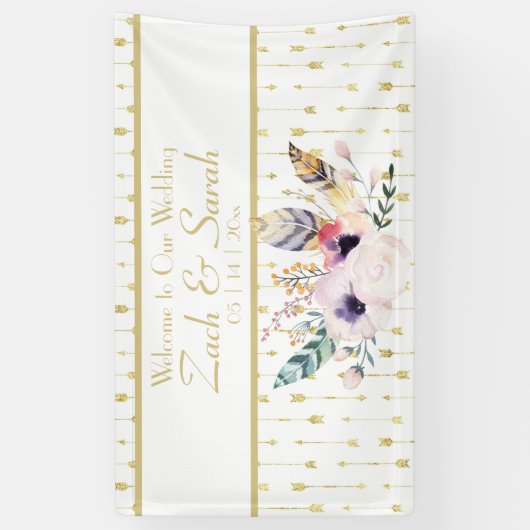 Hübsch Boho Bouquet Wedding Banner (Vertikal)