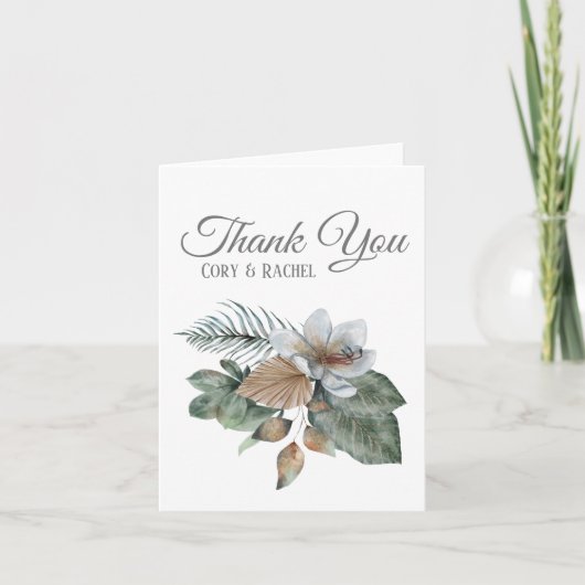 Hübsch Boho Bouquet Wedding Dankeschön Card Dankeskarte (Vorderseite)