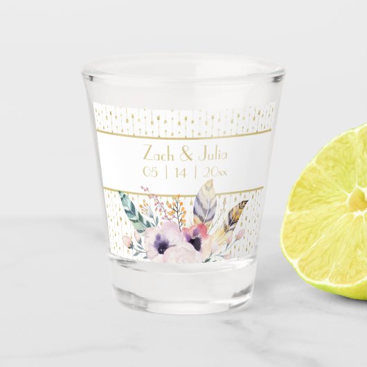 Hübsch Boho Bouquet Wedding Schnapsglas (Vorderseite)