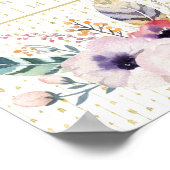 Hübsch Boho Bouquet Wedding Sign Print Poster (Ecke)