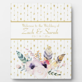 Hübsch Boho Bouquet Wedding Welcome Tabletop Fotoplatte