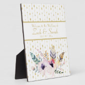 Hübsch Boho Bouquet Wedding Welcome Tabletop Fotoplatte (Seite)