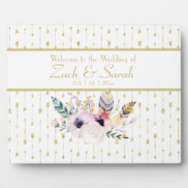 Hübsch Boho Bouquet Wedding Welcome Tabletop Fotoplatte