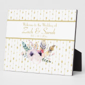 Hübsch Boho Bouquet Wedding Welcome Tabletop Fotoplatte (Seite)