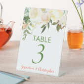 Hübsch Boho Creme Rose Hochzeit Tischnummer Zeiche Sockelschild (In Situ)