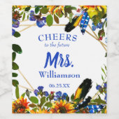 Hübsch Boho Floral Bachelorett Party Weinetikett (Einzelnes Label)