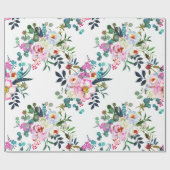 Hübsch Boho Floral Pink Lavender Wedding Geschenk Geschenkpapier (Flach)