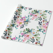 Hübsch Boho Floral Pink Lavender Wedding Geschenk Geschenkpapier (Ungerollt)