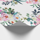 Hübsch Boho Floral Pink Lavender Wedding Geschenk Geschenkpapier (Ecke)