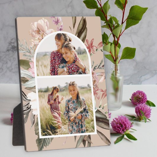 Hübsch Boho Floral Zwei Foto Plaque Fotoplatte