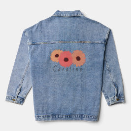 Hübsch Boho Gerbera Spring Flowers+Individuelle Na Jeansjacke