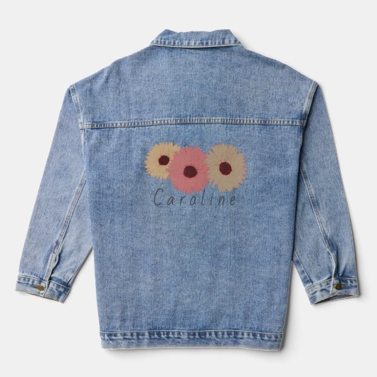 Hübsch Boho Gerbera Spring Flowers+Individuelle Na Jeansjacke (Rückseite)