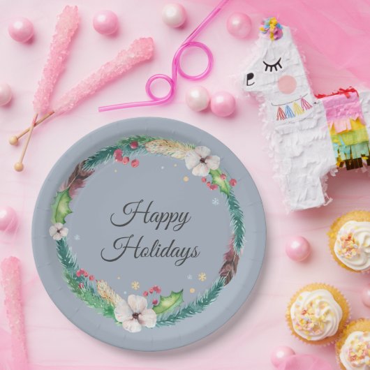 Hübsch Boho Holiday Wreath Pappteller (Party)