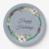 Hübsch Boho Holiday Wreath Pappteller (Vorderseite)