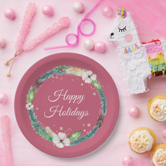 Hübsch Boho Holiday Wreath Pappteller (Party)