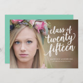 Hübsch Boho in Sea Foam| Einladung des Abschlusses (Vorne/Hinten)