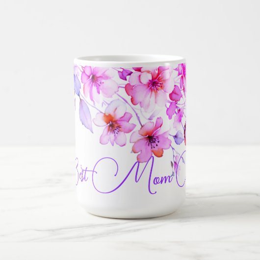 Hübsch Boho lila Pink Aquarellfarben Beste Mama Kaffeetasse (Mittel)