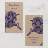 Hübsch Boho Lila Unicorn Visitenkarte (Vorne/Hinten)