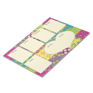 Hübsch Boho Maximalist Quilt Weekly Planner Notizblock