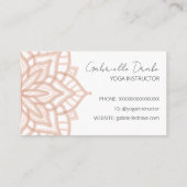 Hübsch Boho Orange Mandala Yoga Visitenkarte (Rückseite)