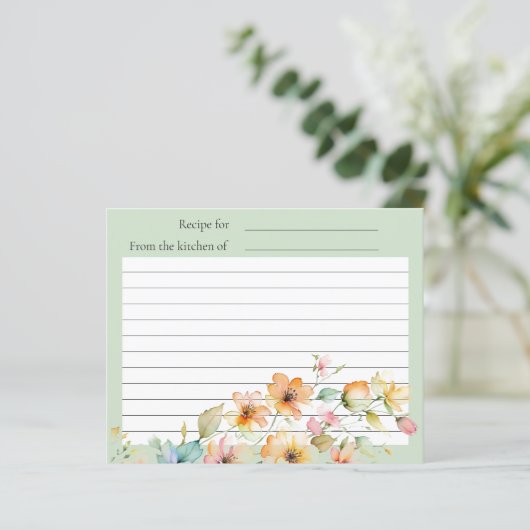 Hübsch Boho Orange Pink Aquarell Wildblumen (Stehend Vorderseite)