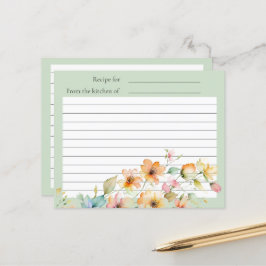 Hübsch Boho Orange Pink Aquarell Wildblumen