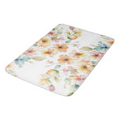 Hübsch Boho Orange Pink Aquarell Wildblumen Badematte (Schrägansicht)