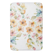 Hübsch Boho Orange Pink Aquarell Wildblumen Badematte (Vorderseite Vertikal)