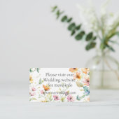 Hübsch Boho Orange Pink Aquarell Wildblumen Begleitkarte (Stehend Vorderseite)