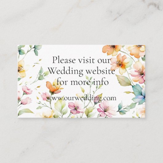 Hübsch Boho Orange Pink Aquarell Wildblumen Begleitkarte (Vorderseite)