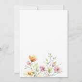 Hübsch Boho Orange Pink Aquarell Wildblumen Einladung (Rückseite)