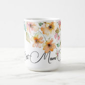 Hübsch Boho Orange Pink Aquarell Wildblumen Mama Kaffeetasse (Mittel)