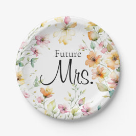 Hübsch Boho Orange Pink Aquarell Wildblumen Pappteller