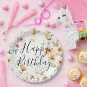 Hübsch Boho Orange Pink Aquarell Wildblumen Pappteller (Party)