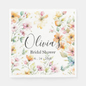 Hübsch Boho Orange Pink Aquarell Wildblumen Serviette (Vorderseite)