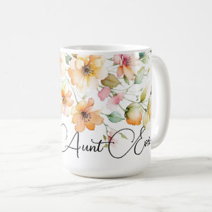 Hübsch Boho Orange Pink Wildblume Tante Kaffeetasse