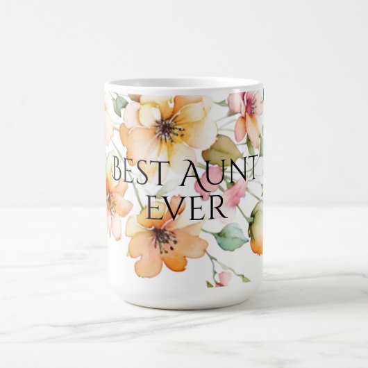 Hübsch Boho Orange Wildblumen Tante Kaffeetasse (Mittel)