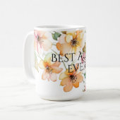Hübsch Boho Orange Wildblumen Tante Kaffeetasse (Vorderseite Links)