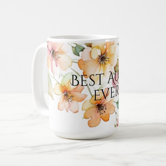 Hübsch Boho Orange Wildblumen Tante Kaffeetasse (Vorderseite Links)