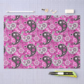 Hübsch Boho Pink Paisley-Muster Seidenpapier (Handwerk)