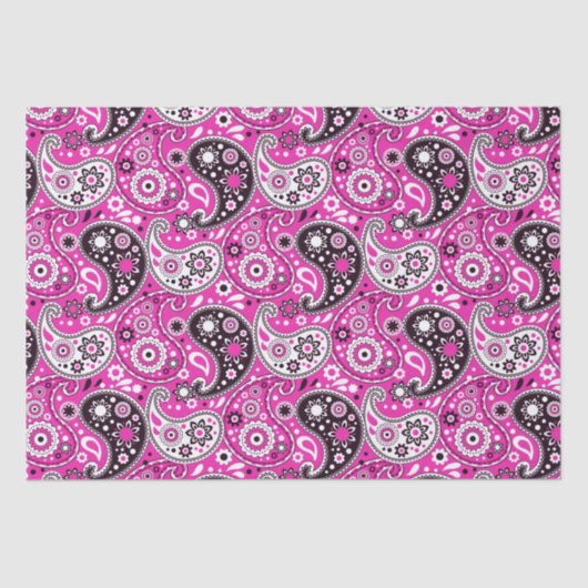 Hübsch Boho Pink Paisley-Muster Seidenpapier (Vorderseite)