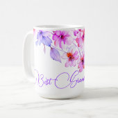 Hübsch Boho Pink Wasserfarbe Wildblumen Beste nana Kaffeetasse (Vorderseite Links)