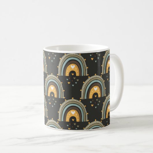 Hübsch Boho Rainbows Muster Kaffeetasse (VorderseiteRechts)