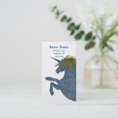 Hübsch Boho Unicorn in Blautönen Visitenkarte (Stehend Vorderseite)