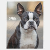 Hübsch Boston Terrier Personalisiert Fleecedecke (Vorderseite)