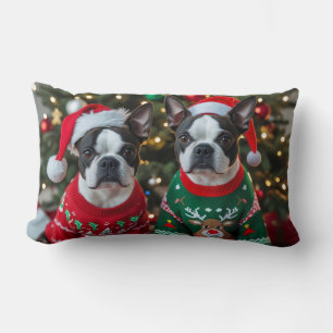 Hübsch Boston Terrier Weihnachten Lendenkissen