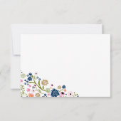 Hübsch Bouquet Floral | R S V P Replik Card Navy RSVP Karte (Rückseite)