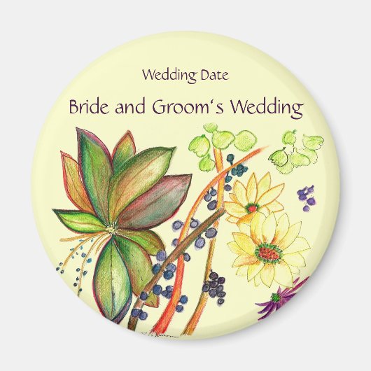 Hübsch Bouquet Wedding Souvenir Magnet (Vorne)