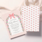 Hübsch Bow Floral Baby Dusche Rosa Einladung