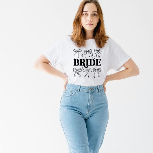 Hübsch Bow Girly Bride Wedding Day Tri-Blend Shirt